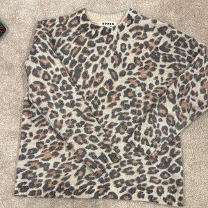 Boden Cheetah Print Mohair Sweater